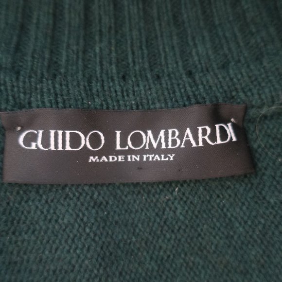 WOMENS GUIDO LOMBARDI GREEN WOOL CASHMERE BLEND SHORT SLEEVE SWEATER S * - Picture 11 of 14